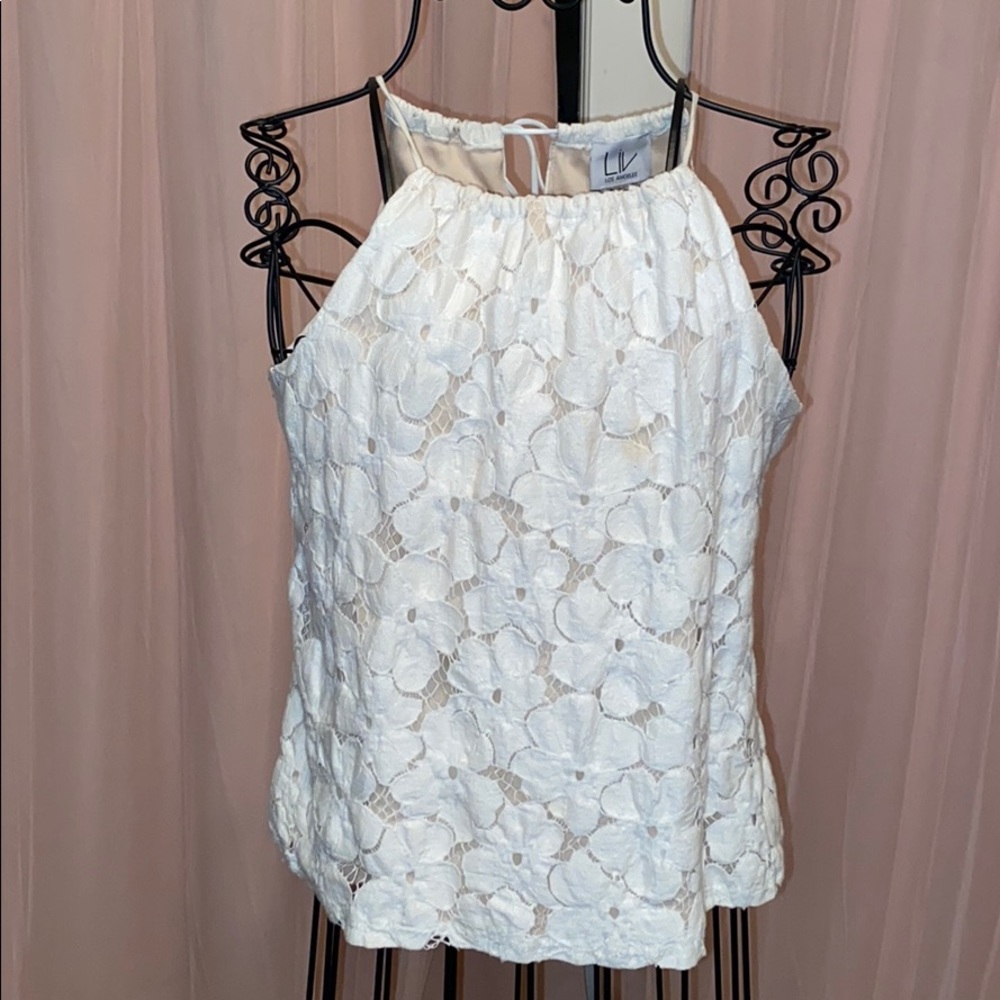Cream floral tank